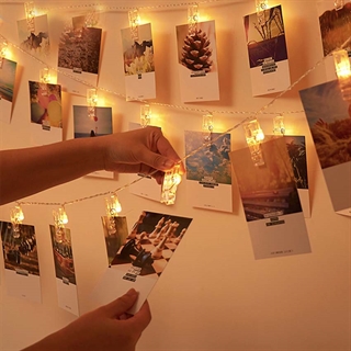 LED lyskæde med klemmer - Med USB og fjernbetjening - 30 lys